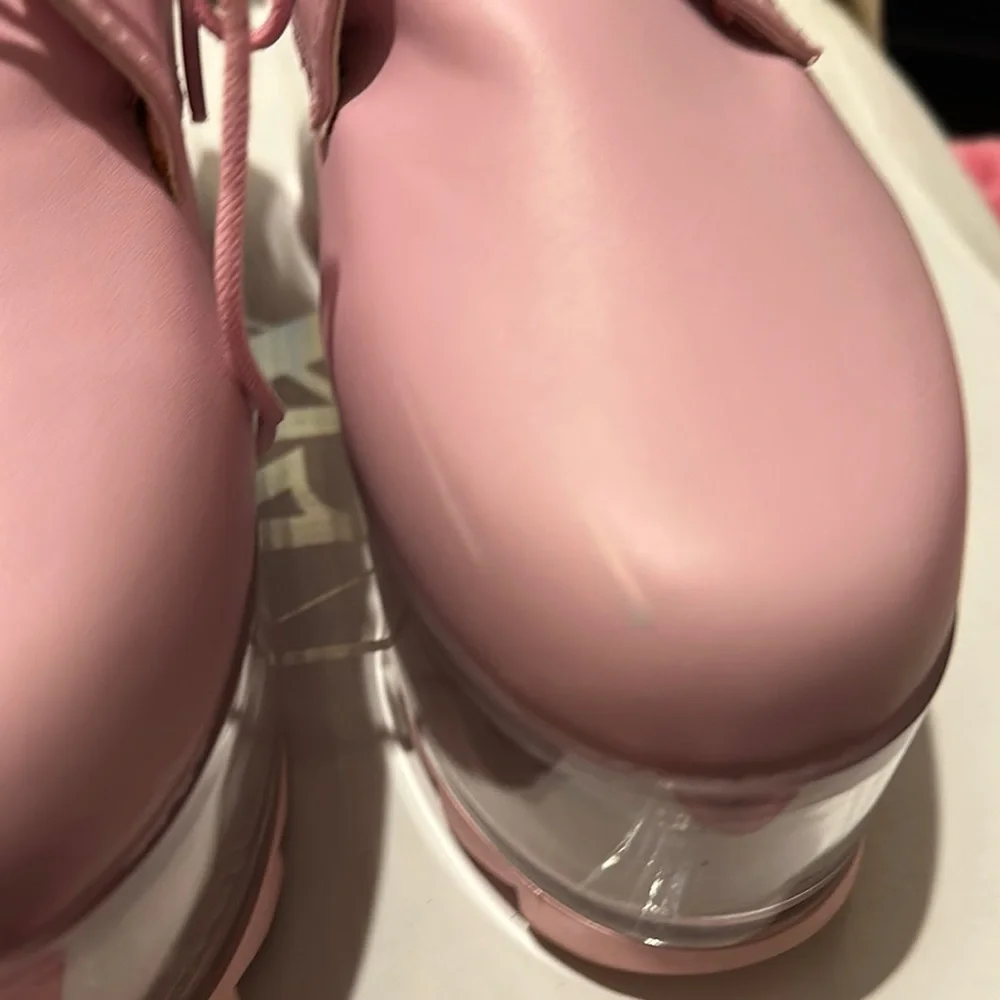 Dolls Kill Pink Platform Oxfords with Transparent Sole